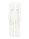 Self-portrait Lace Pussy-bow Midi Dress In White