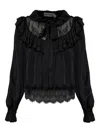 Self-portrait Lace Ruffled Blouse In Black