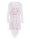 Self-portrait Lilac Lace Asymmetric Mini Dress In Purple