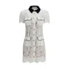 Self-portrait Delicate Lace Dress With Structured Pockets In White