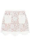 Self-portrait Self Portrait Mini Skirt In Floral Lace In White
