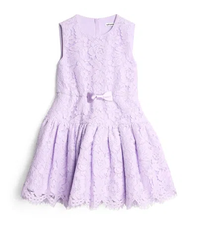 Self-portrait Kids' Lace Sleeveless Dress In Purple