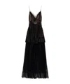 Self-portrait Sheer Tiered Lace-trimmed Maxi Dress In Black