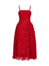 Self-portrait Bandeau-style Lace Midi Dress In Red