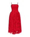 Self-portrait Bandeau-style Lace Midi Dress In Red