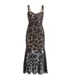 Self-portrait Black Fine Lace Midi Dress In Black