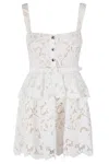 Self-portrait Self Portrait 'lace' Dress In White Polyamide Blend Women In White