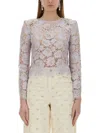 Self-portrait Women's Lace Blouse Top In Lilac