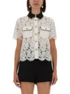 Self-portrait Shirt With Floral Lace Embroidery Self Portrait In White