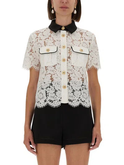 SELF-PORTRAIT LACE TOP WITH COLLAR