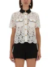 Self-portrait Floral Lace Cropped Top In White
