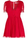 Self-portrait Lace-trim A-line Minidress In Red