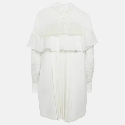 Self-portrait Lace Trim Jersey Short In White