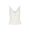 Self-portrait Lace-trimmed Ribbed Top
