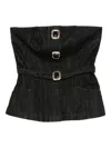 Self-portrait Black Denim Bandeau Top Clothing In Black