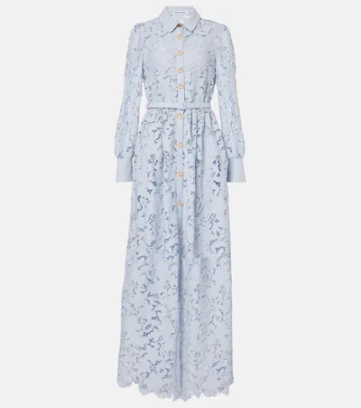 SELF-PORTRAIT LACE-TRIMMED MAXI DRESS