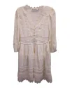 Self-portrait Lace-trimmed Mini Dress In White Polyester Viscose In White
