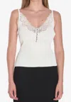 Self-portrait Self Portrait Women Lace Trim Knit Top In White