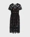 Self-portrait Klänning Black Lace Velvet Bow Svart