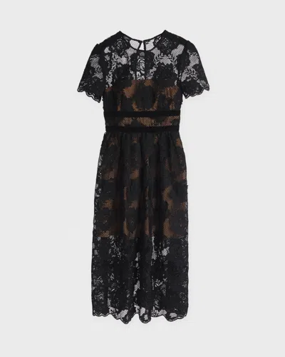 Self-portrait Klänning Black Lace Velvet Bow Svart