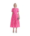 Self-portrait Midi Lace Dress In Pink