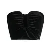 Self-portrait Self Portrait Ladies Black Velvet-finish Strapless Top In Black