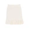 Self-portrait Sequin Textured Knit Mini Skirt In Beige