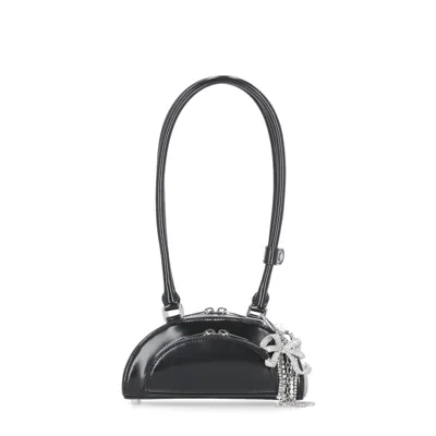 Self-portrait Leather Bag With Charm In Black