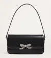 Self-portrait Leather Bow Baguette Shoulder Bag In Black