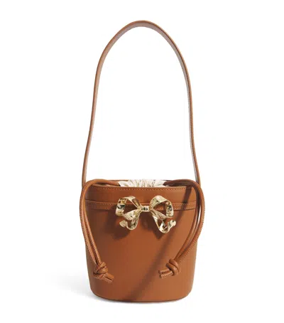 Self-portrait Leather Bow Bucket Bag