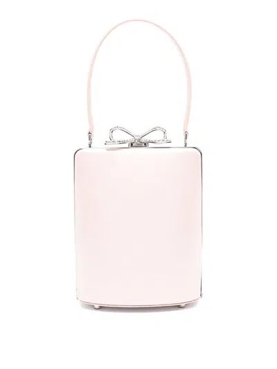 Self-portrait Leather Bucket Bag In Nude