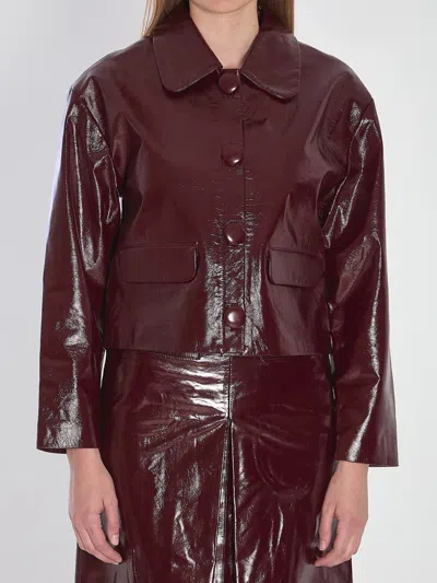 SELF-PORTRAIT LEATHER CROPPED JACKET