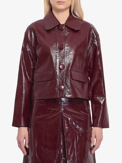 SELF-PORTRAIT LEATHER CROPPED JACKET
