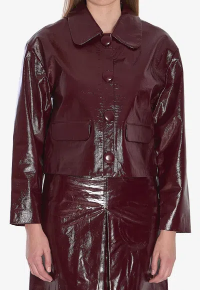 SELF-PORTRAIT LEATHER CROPPED JACKET