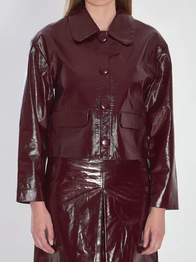 SELF-PORTRAIT LEATHER CROPPED JACKET