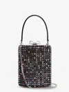 Self-portrait Leather Crossbody Bag With All-over Crystals In Multi