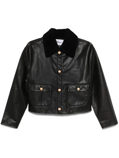 Self-portrait Leather Jacket In Black