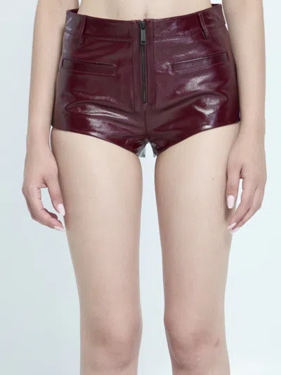 Self-portrait Leather Micro Shorts