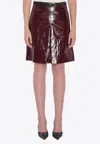 Self-portrait Leather Mini Skirt With Belt