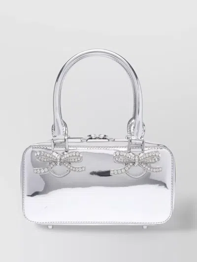 Self-portrait Leather Mini Tote Bag With Metallic Finish