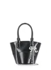 Self-portrait Shopping Bag Leather Strass Detail In Black