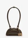 Self-portrait Leather Shoulder Bag With Charms In Brown