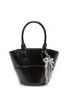 Self-portrait Leather Shoulder Bag With Charms In Black