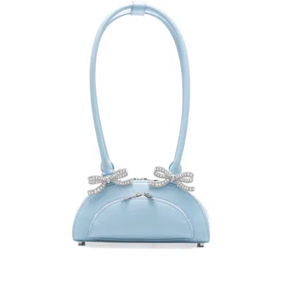 Self-portrait Leather Shoulder Bags In Blue