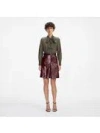 Self-portrait Belted Patent Leather Miniskirt In Red