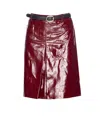 Self-portrait Belted Patent Leather Miniskirt