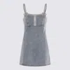 Self-portrait Light Blue Cotton Denim Dress In Blue