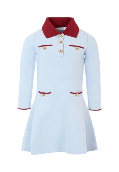 Self-portrait Kids' Light Blue Dress For Girl