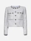Self-portrait Light Blue Lurex Bouclé Jacket