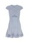Self-portrait Self Portrait Light Blue Stretch Polyester Blend Mini Dress